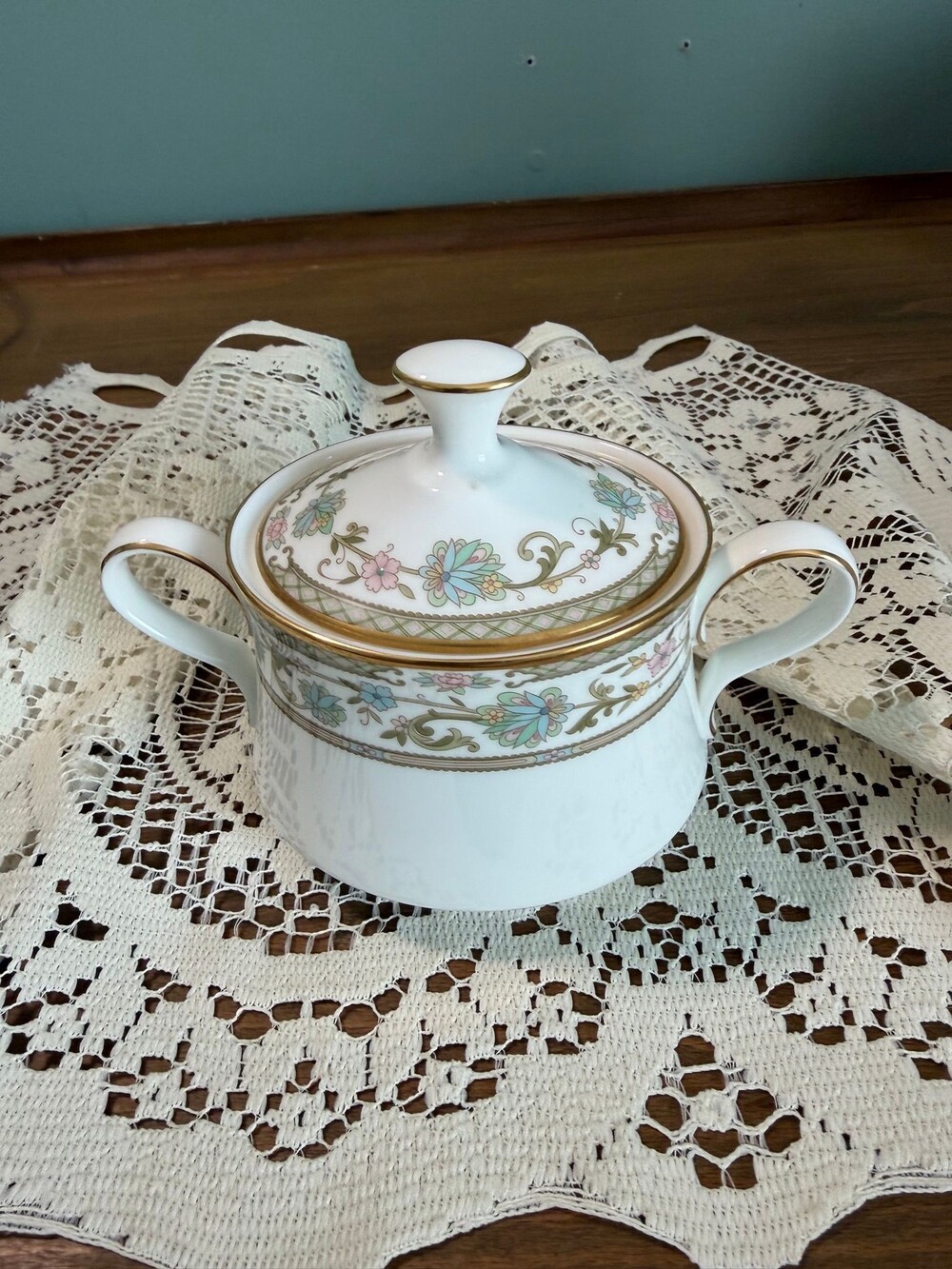 #92 vintage Noritake Sakura pattern sugar dish